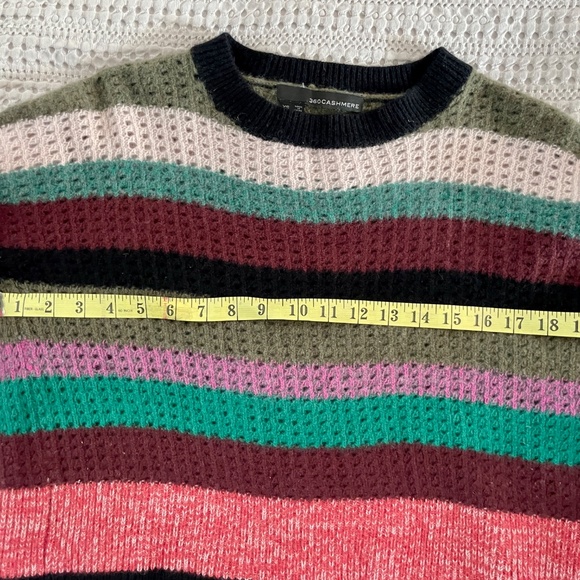 360 CASHMERE Ashley Open Knit Multi Colored Sweater XS - Picture 3 of 7